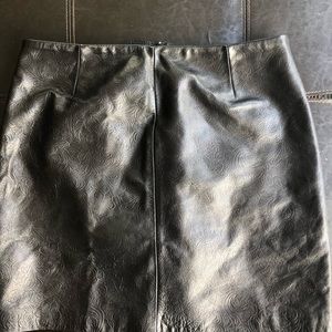 black leather mini skirt